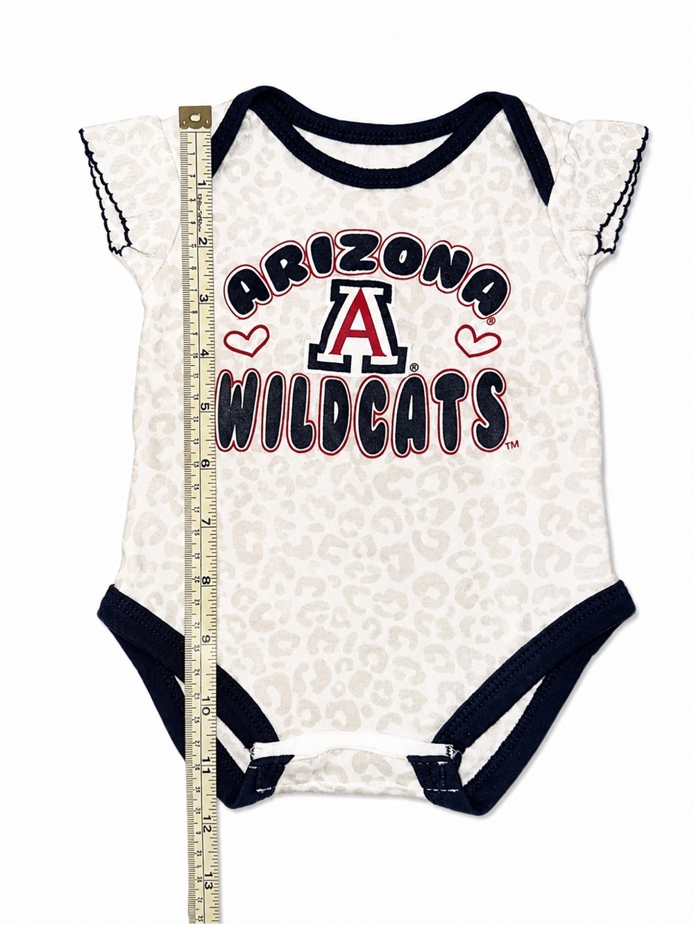 Arizona Wildcats Infant One-Piece Bodysuit in Cream with Navy Trim - Picture 3 of 6